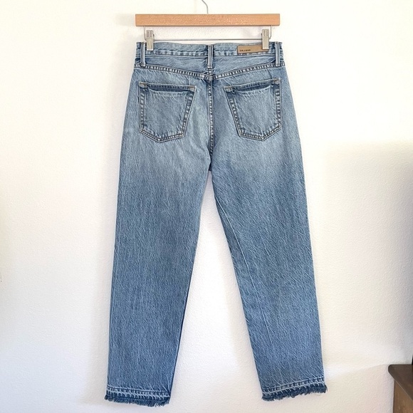 GRLFRND Helena High Waist Straight Leg Rigid Denim Raw Hem Ankle Jean Giulia 27 - Picture 5 of 16